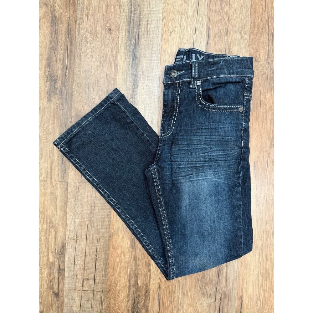 Helix Boys Slim Boot Jeans Size 12 Dark Wash Stretch‎ Denim